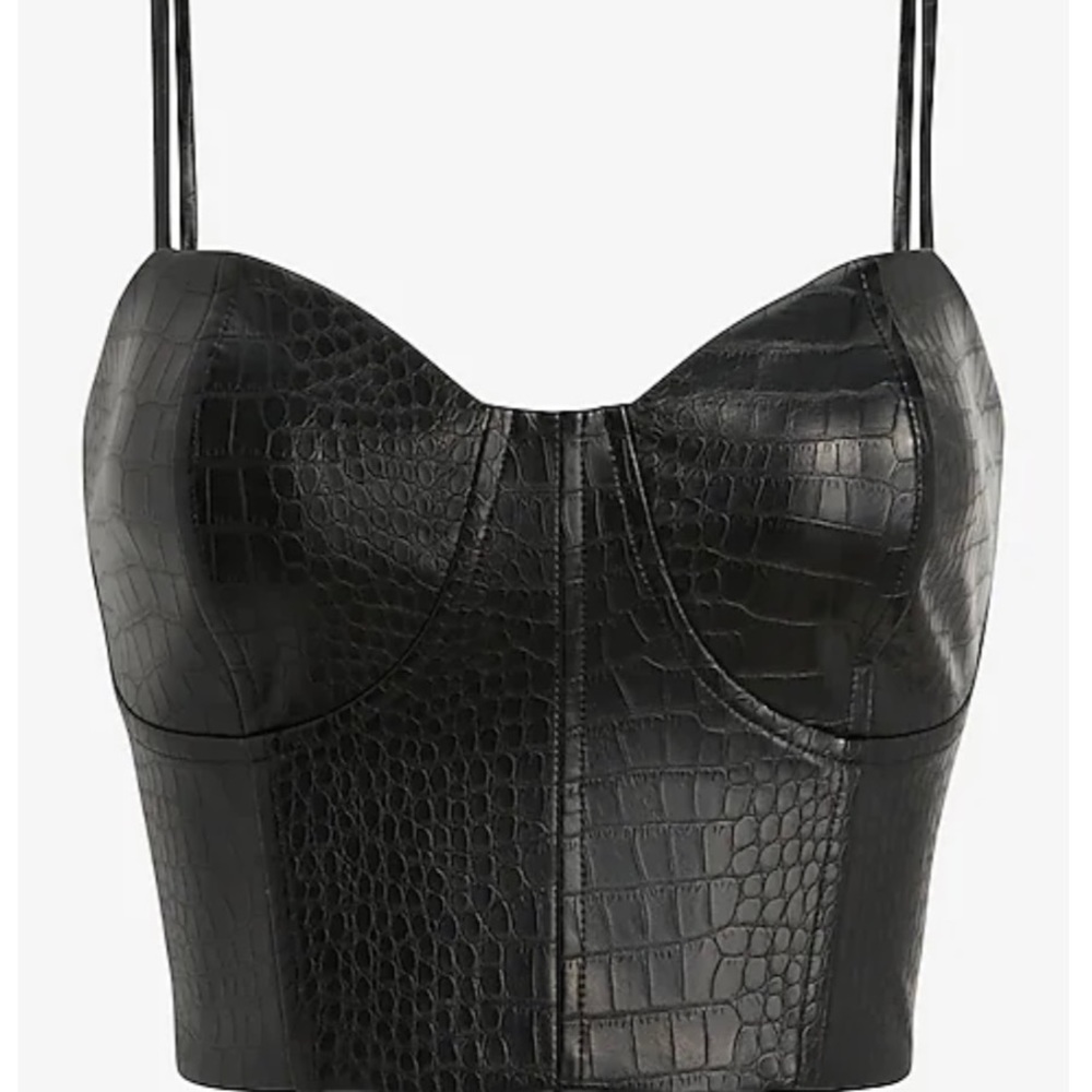 Leather corset cropped top